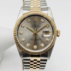 MINT ROLEX FACTORY 18K GOLD WATCH WITH BOX AND PAPERS